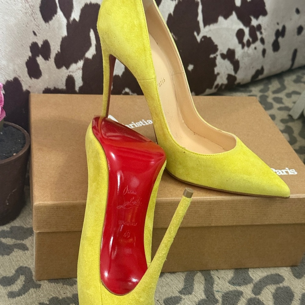 Christian Louboutin Yellow Heels with Red Soles